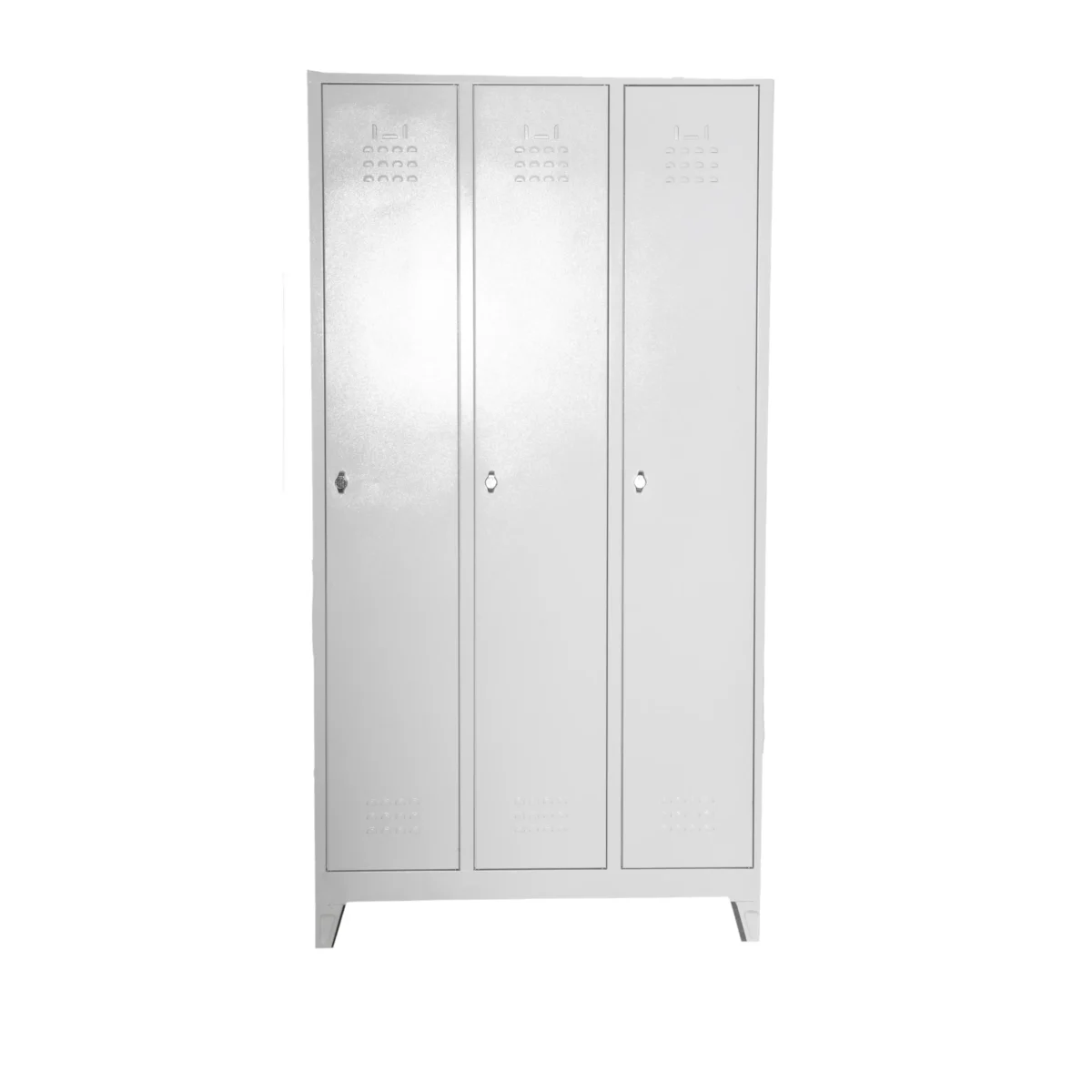 3 Kapılı Metal Soyunma Dolabı Kapalı